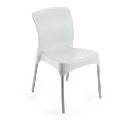 Cadeira Letícia c/ Pernas Alumínio Branca